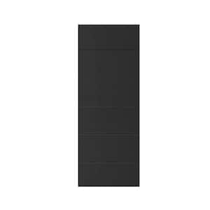 Modern Classic 30 in. x 80 in. Black Stained Composite MDF Paneled Interior Barn Door Slab
