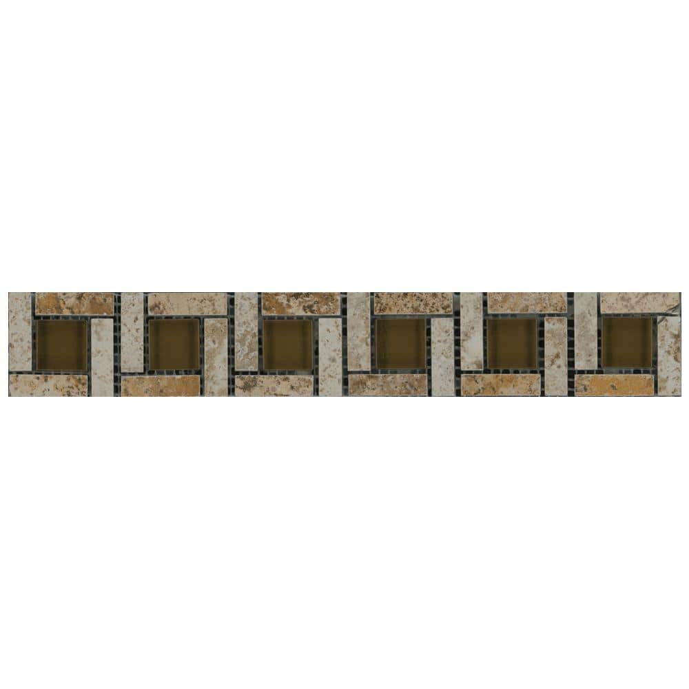 Marazzi Travisano Navona 2 in. x 12 in. Porcelain Pinwheel Trim