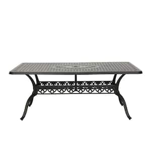 71. in Cast Aluminum Patio Rectangular Carved Pattern Dining Table