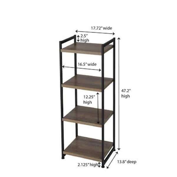 Household Essentials Ashwood 4 Shelf Storage Tower 8074 1