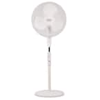 BLACK+DECKER 16 in. Stand Fan, Floor Fan- Remote, Round Base, White ...