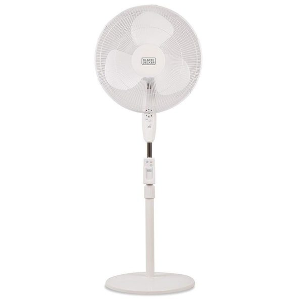 BLACK+DECKER 16 Stand Fan with Remote, Oscillation, White fan desk fan
