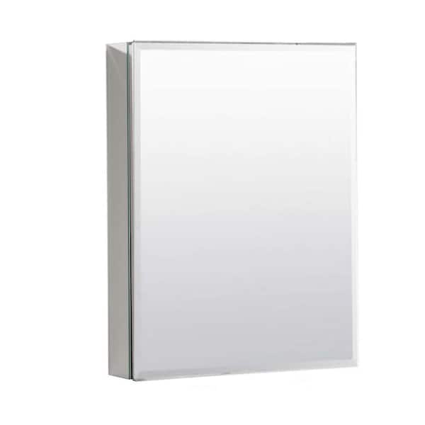 Unbranded 20 in. W x 26 in. H Rectangular Silver Aluminum Recessed/Surface Mount Medicine Cabinet with Mirror