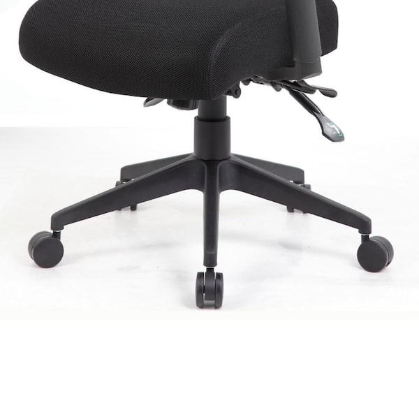 Benjara Oyo Polyester Rolling Task Chair in Black Arms BM344452
