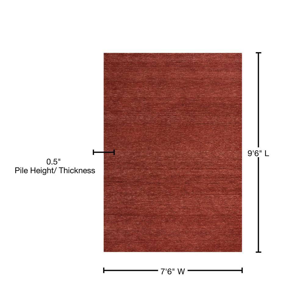 Luna Red Hand-Tufted Synthetic Rectangular Area Rug