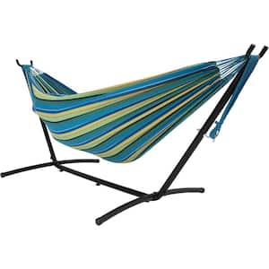 9 ft. 2-Person Hammock with Steel Stand Includes Portable Carrying Case, 450 lbs. Capacity ( Blueandyellow)