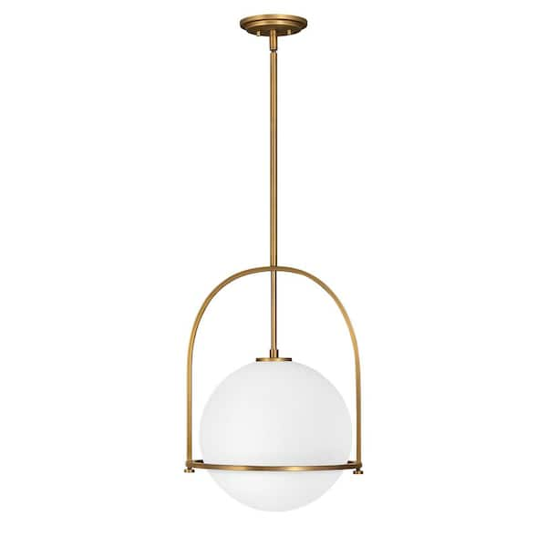 Somerset 1-Light Heritage Brass Shaded Pendant Light