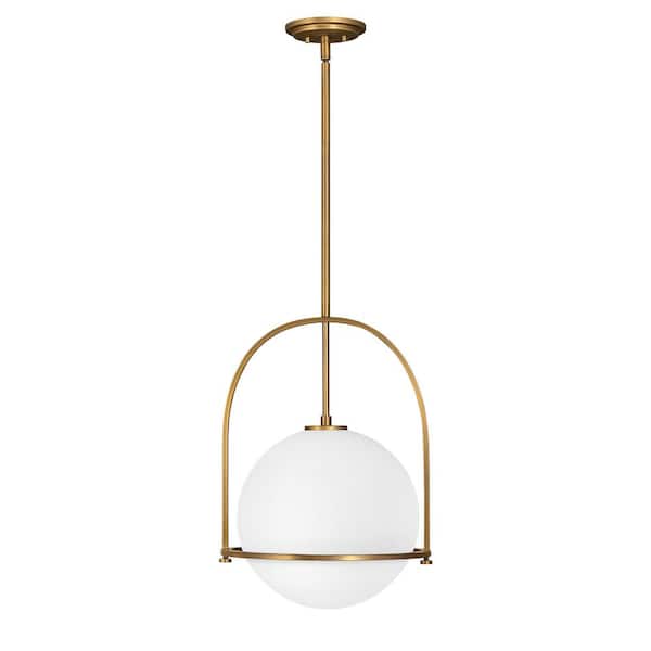 HINKLEY - Somerset 1-Light Heritage Brass Shaded Pendant Light