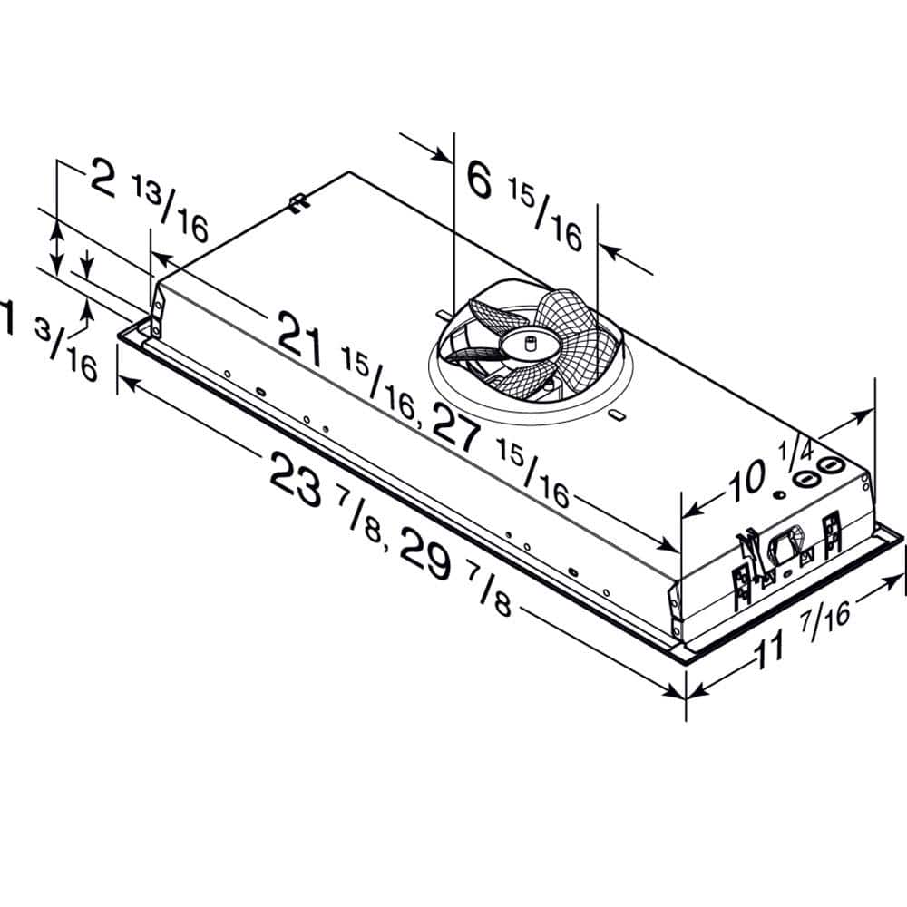 24-Inch Stainless Steel Convertible Range Hood Insert with LED Lighting