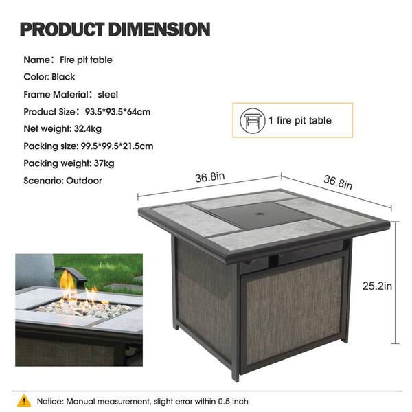 ITOPFOX 37 Inch Outdoor Gas Fire Pit 46 000 BTU Steel Fire Table Chairs not included H2SA10OT188 The Home Depot