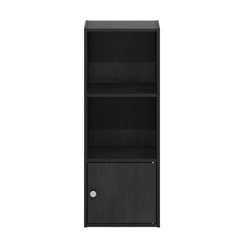 Blackwood 3-Tier Shelf Bookcase with Door Storage Cabinet