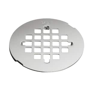 4-1/4 in. Round Universal Snap-In Shower Strainer in Stainless Steel