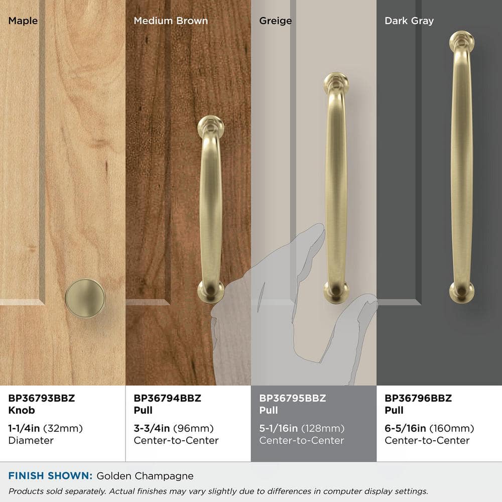 Golden Champagne 5-1/16 Inch Polished Chrome Cabinet Pull