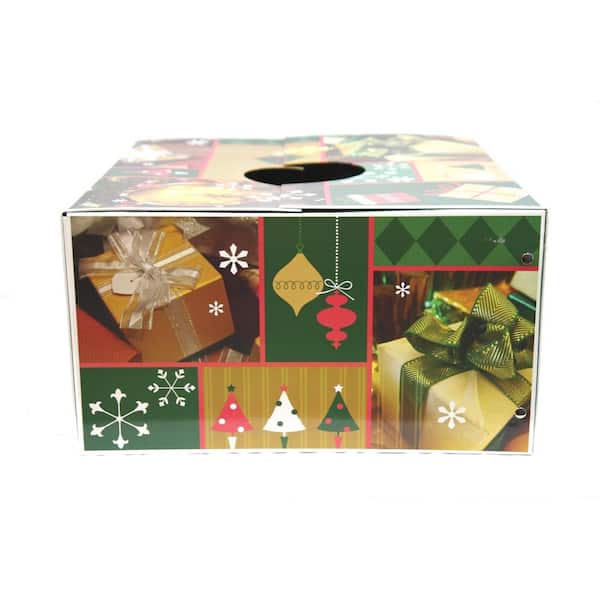 6 in. Dia Green and Gold Original Christmas Tree Box Skirt 76239 The