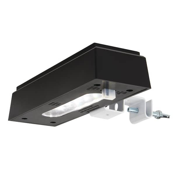 Hampton Bay Black Solar Gutter Landscape Flood Light 20 Lumens with Integrated LED (2-Pack)