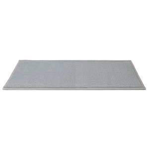 Custom Size Stair Treads Solid Gray 7 in. x 26 in. Indoor Carpet Stair Tread Cover Slip Resistant Backing (Set of 13)