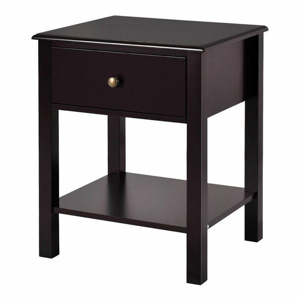 Costway Brown End Table Nightstand Storage Display Furniture Drawer