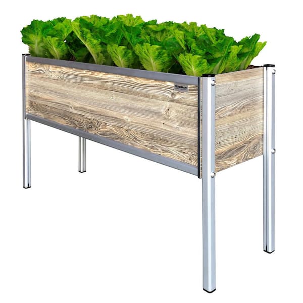 Foreman Raised Garden Bed Made from Wood Grain HPL Resin Panels with Aircraft Grade Aluminum Support