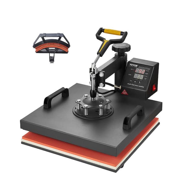 VEVOR 15 in. x 15 in. Heat Press Machine 2 in 1 Digital Precise Heat Control Sublimation Transfer Printer for T-Shirt Hat Cap