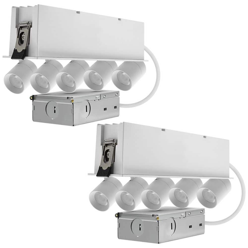 9 In. 5-Head Integrated LED Adjustable Recessed Light, 5CCT, CRI90, 15W, 1000LM 355° & 80° Tilt Dimmable IC Rated 2 Pack price history on PriceWatchPro