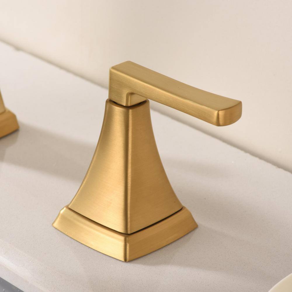 Brushed Gold Stainless Steel 2-Handle Bathroom Faucet with Drain Assembly