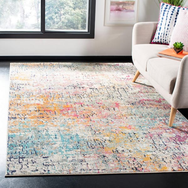 Madison Grey/Pink 9 ft. x 12 ft. Geometric Area Rug
