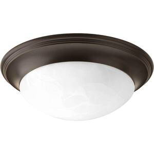Alabaster Glass Collection 2-Light Antique Bronze Flush Mount