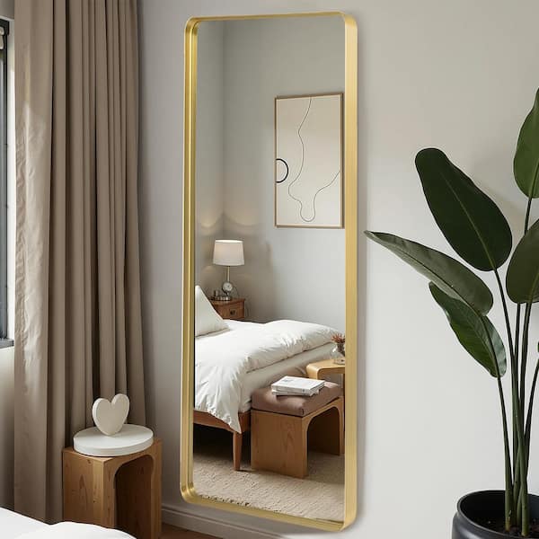Lumioca Gold 31 in. W x 70 in. H Rounded Rectangle Aluminum Alloy