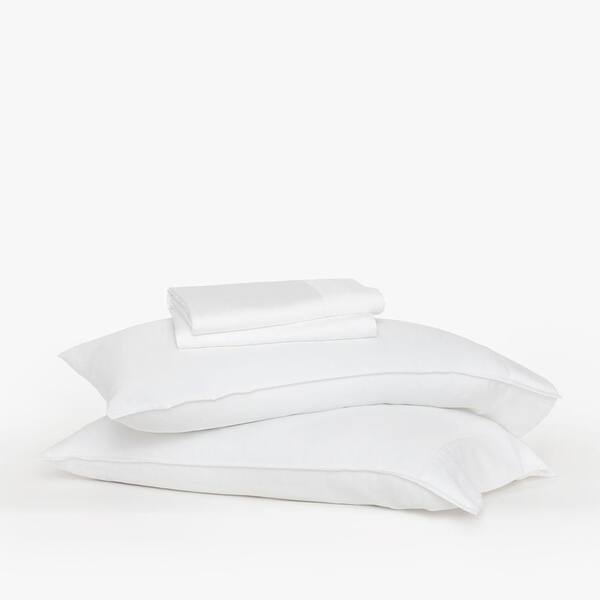 BUFFY 4-Piece White Eucalyptus TENCEL Lyocell Linen Twin XL Sheet Set
