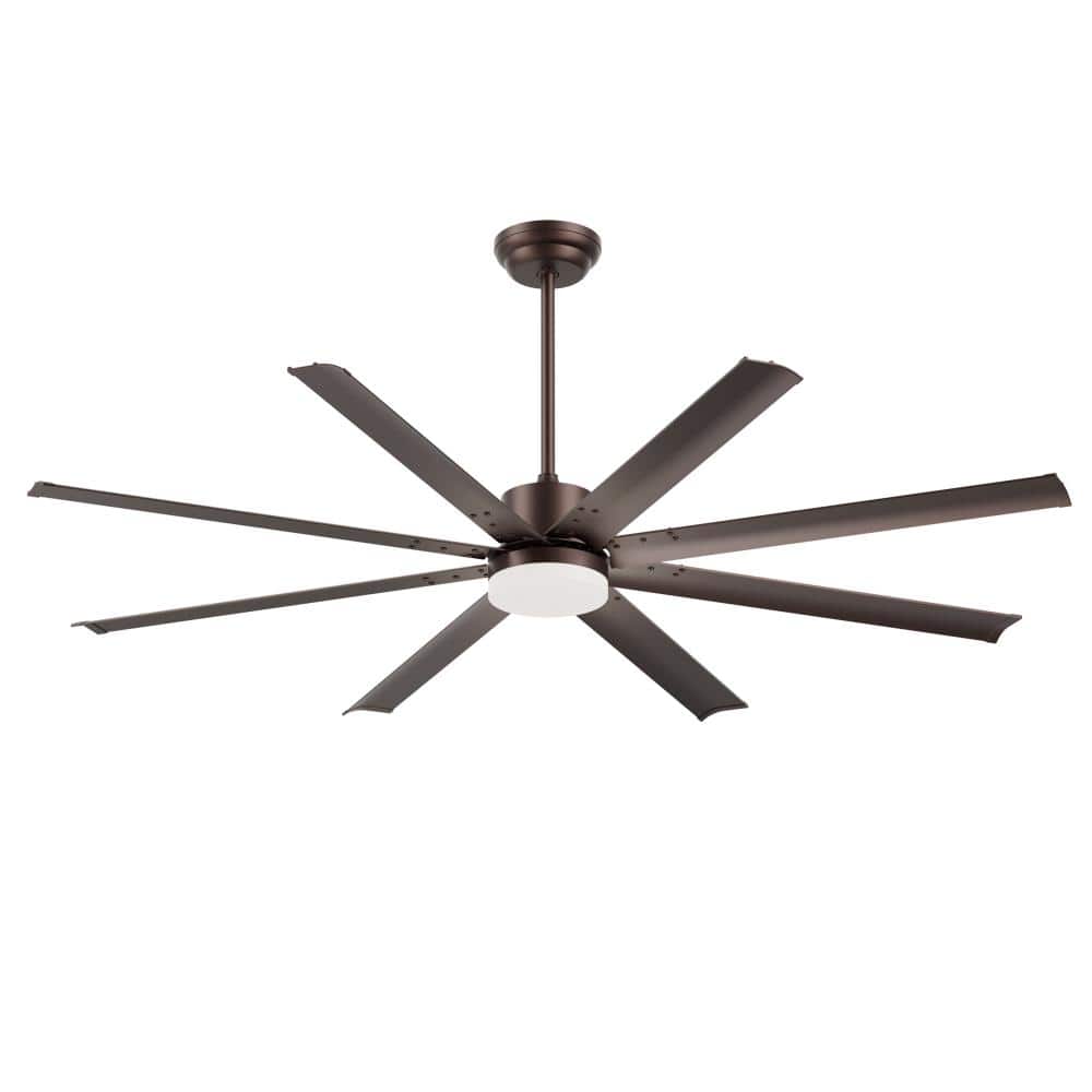 72 in. LED Indoor Coffee Downrod Large Industrial Ceiling Fan with Aluminum Blades and a Permanent Magnet DC Motor price history on PriceWatchPro