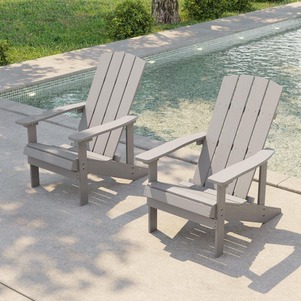 Light Gray Recyled Plastic Weather Resistant Outdoor Patio Adirondack Chair (Set of 2) price history on PriceWatchPro