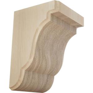 5-1/4 in. x 5 in. x 7-1/2 in. Unfinished Rubberwood Bedford Corbel