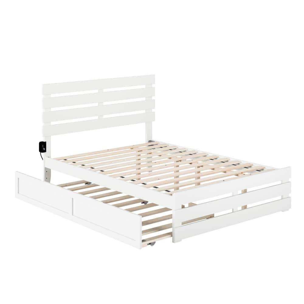 AFI Oxford White Full Bed with Footboard and USB Turbo Charger with ...