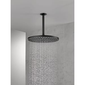 1-Spray Patterns 2.5 GPM 11.75 in. Ceiling Mount Fixed Shower Head in Matte Black