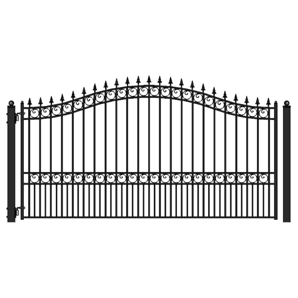 ALEKO London Style 18 ft. x 6 ft. Black Steel Single Swing Driveway Fence  Gate DG18LONSSW-HD - The Home Depot