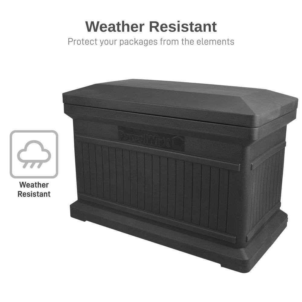 Black 26" Vertical Recycled Plastic Package Delivery Box