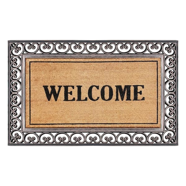 A1HC Welcome Rubber and Coir Large Heavy-Duty Outdoor Doormat, 24