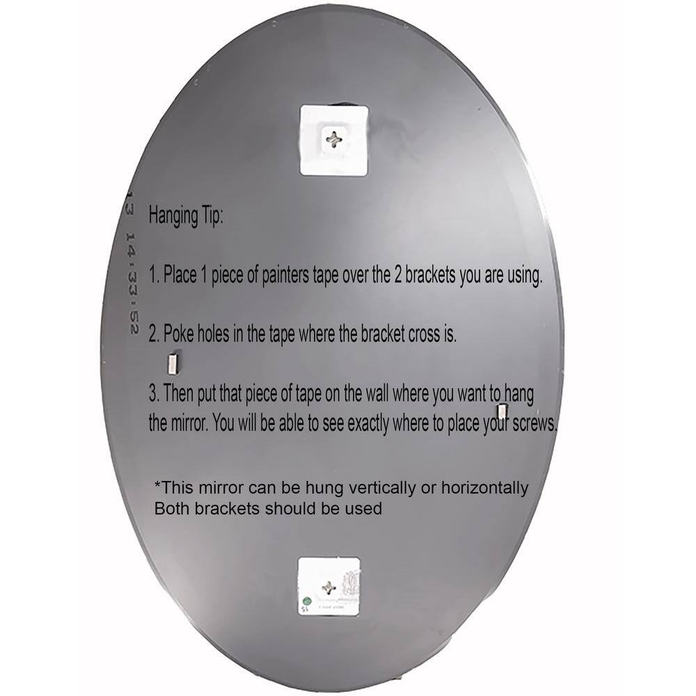 Frameless Oval Beveled Vanity Mirror 22" x 28"