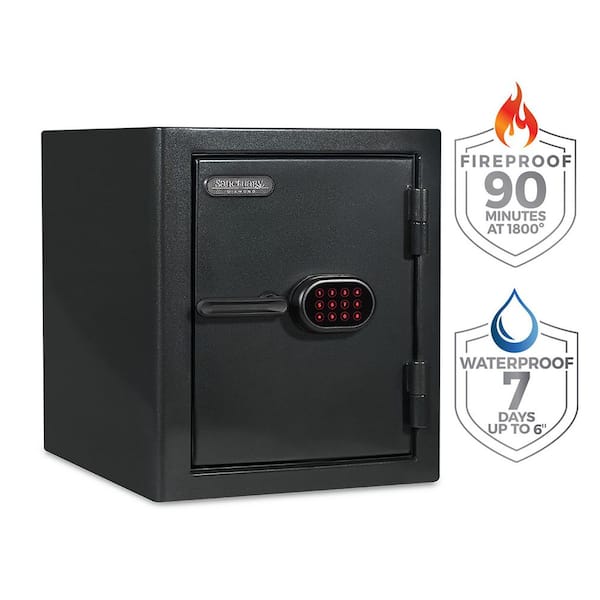 SANCTUARY Diamond 2.28 cu. ft. Fireproof/Waterproof Home and Office Safe with Electronic Lock, Dark Grey Metallic Gloss