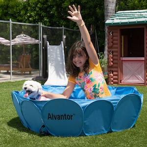 42 in. x 42 in. x 12 in. Foldable & Portable Indoor Outdoor Pet Swimming Pool, Bathing Tub, Shower Spa, Kiddie Pool