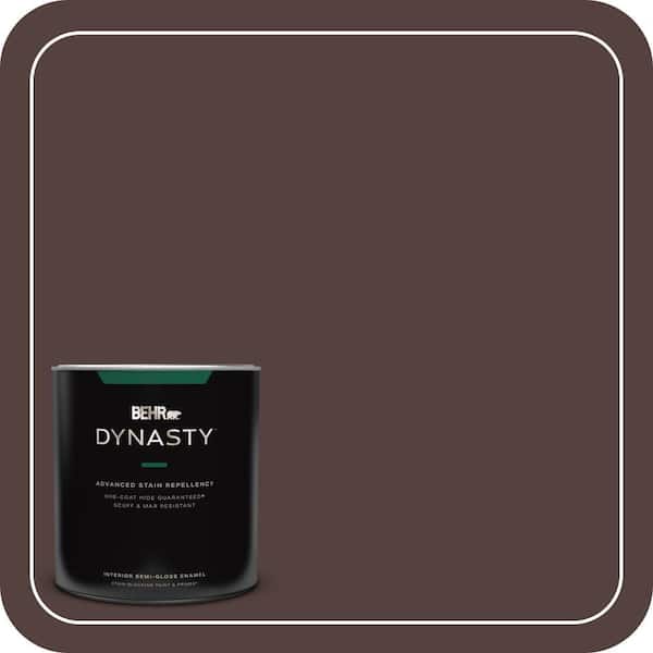 BEHR DYNASTY 1 qt. #BNC-21 Double Espresso Semi-Gloss Enamel Interior Stain-Blocking Paint and Primer