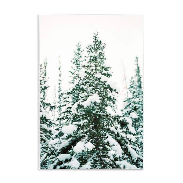 Stupell Industries Woodland Fir with Snow by Justine Milton 1-Piece Unframed Graphic Print Nature Poster Art Print 19 in. x 13 in.