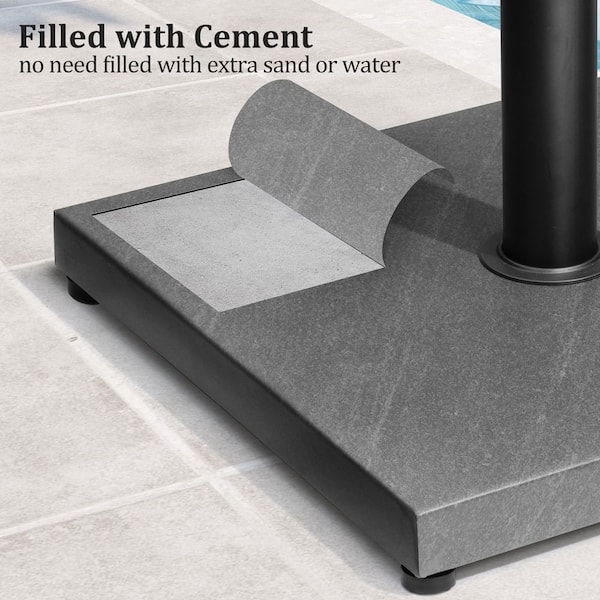 43 lbs. Cement Concrete Weighted Outdoor Patio Umbrella Base in Gray for Patio Market Umbrella Table Umbrella