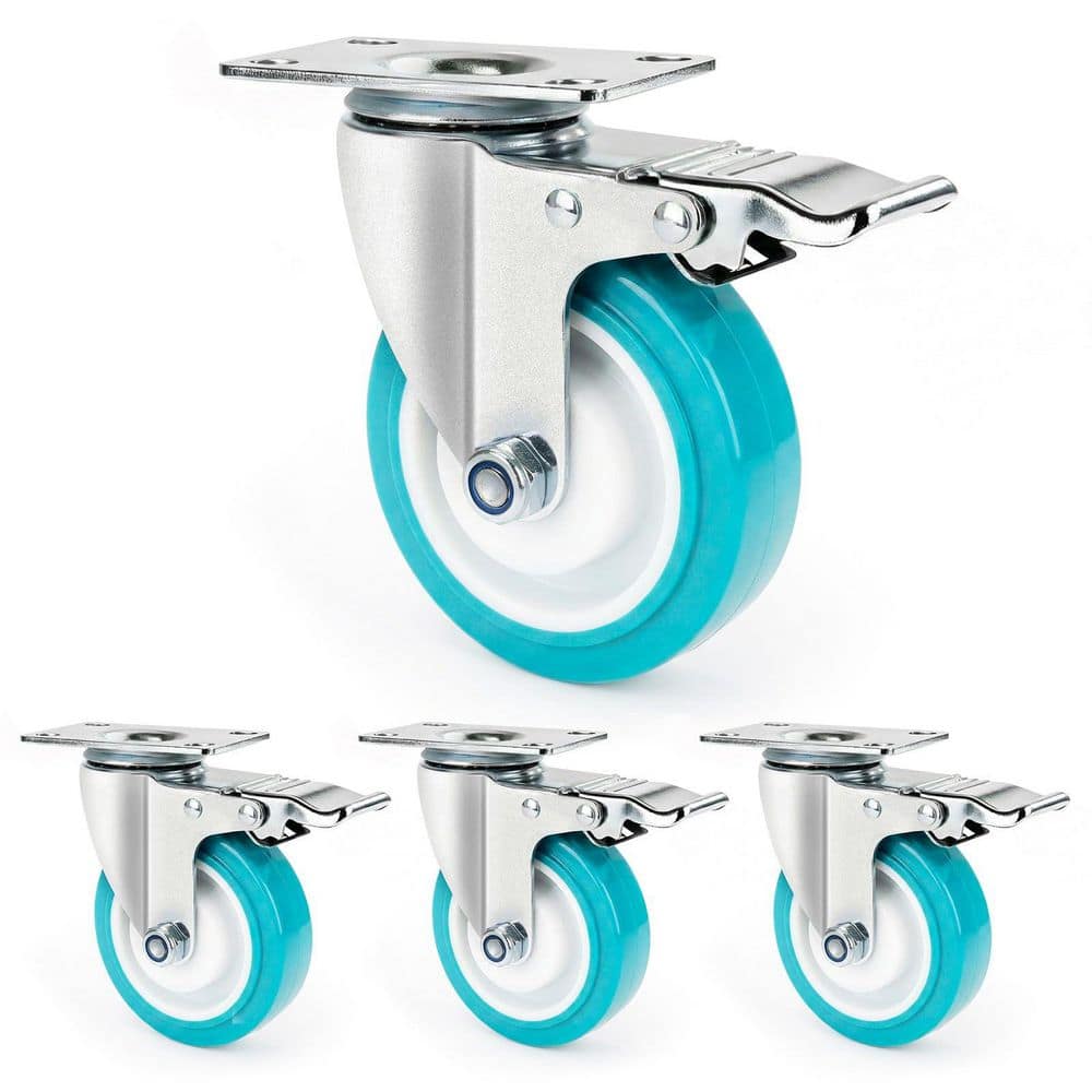 4-Pack Heavy Duty Series 4 in. Green TPR Swivel Caster Wheels with Dual Safety Brake for Workbench Trolley Cart price history on PriceWatchPro