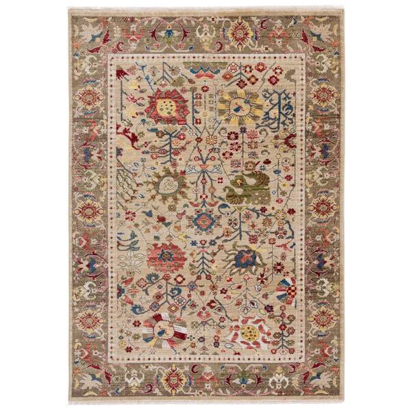Kashan 7 x 9 Beige/Taupe Persian Area Rug