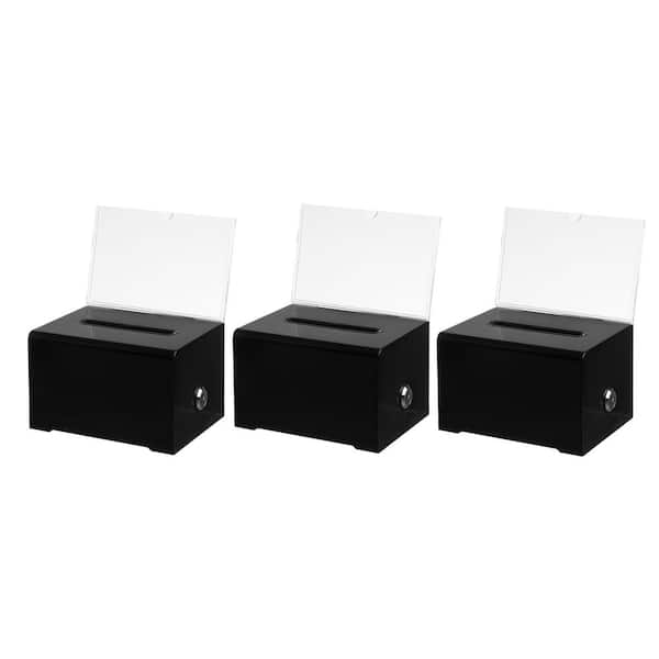AdirOffice Acrylic Locking Suggestion Box with Message Display (3-Pack)