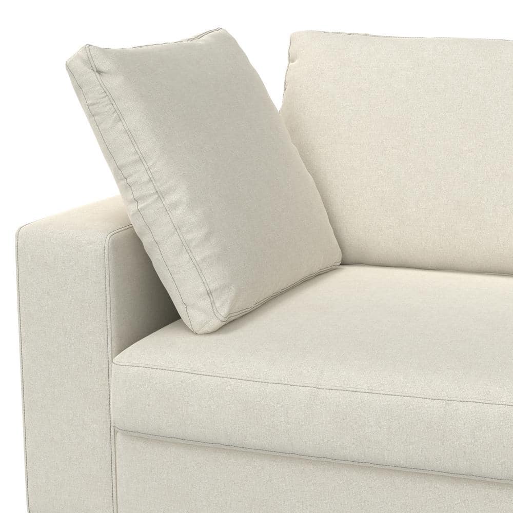 Charlie 78'' Cream Fabric Upholstered Lawson Sofa