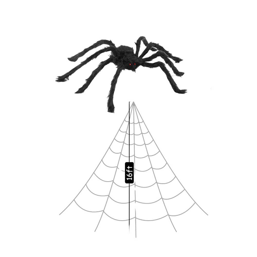 16.4 ft. Purple Spider Web Lights with 60 in. Giant Spider and Stretch Cobweb 8 Modes for Outdoor Yard Decor (1-Pack) price history on PriceWatchPro