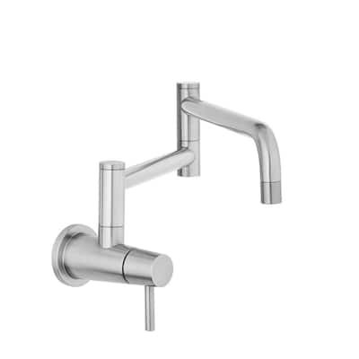 Modern Single-Handle Wall-Mount Pot Filler Faucet in Stainless Steel