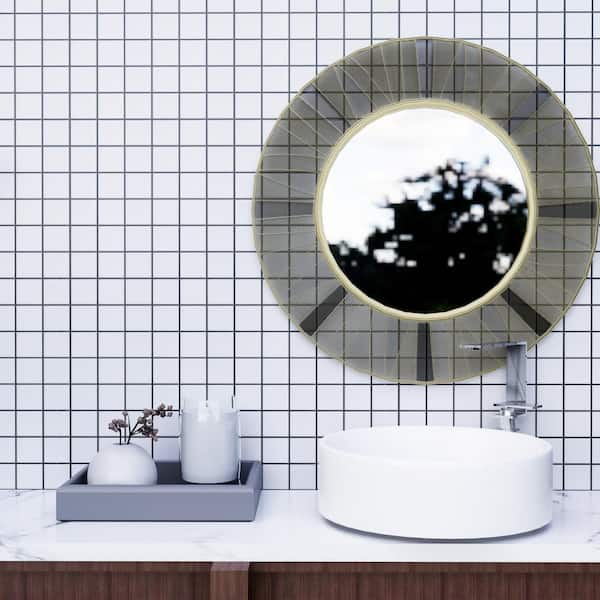 Porcetile White 12.05 in. x 12.05 in. Squares Matte Porcelain Mosaic Wall and Floor Tile (11.11 sq. ft./Case)